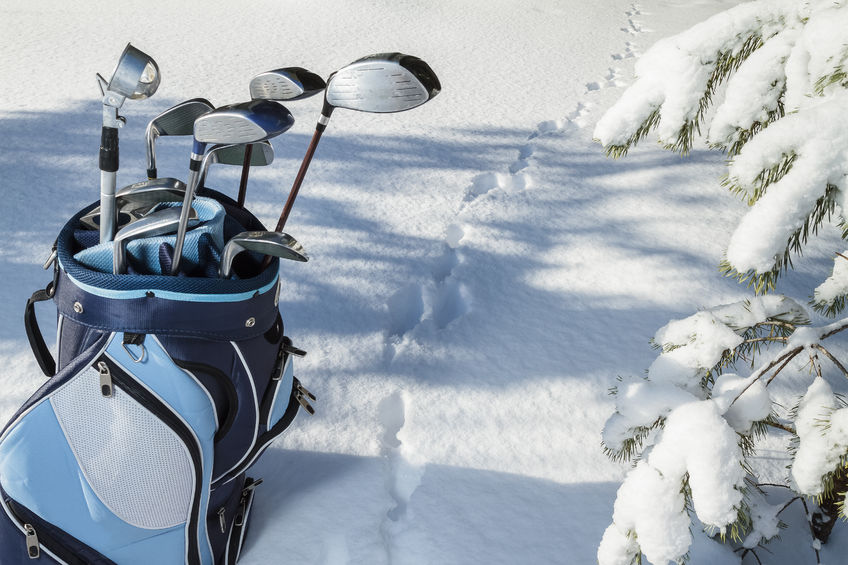 practice golf in winter